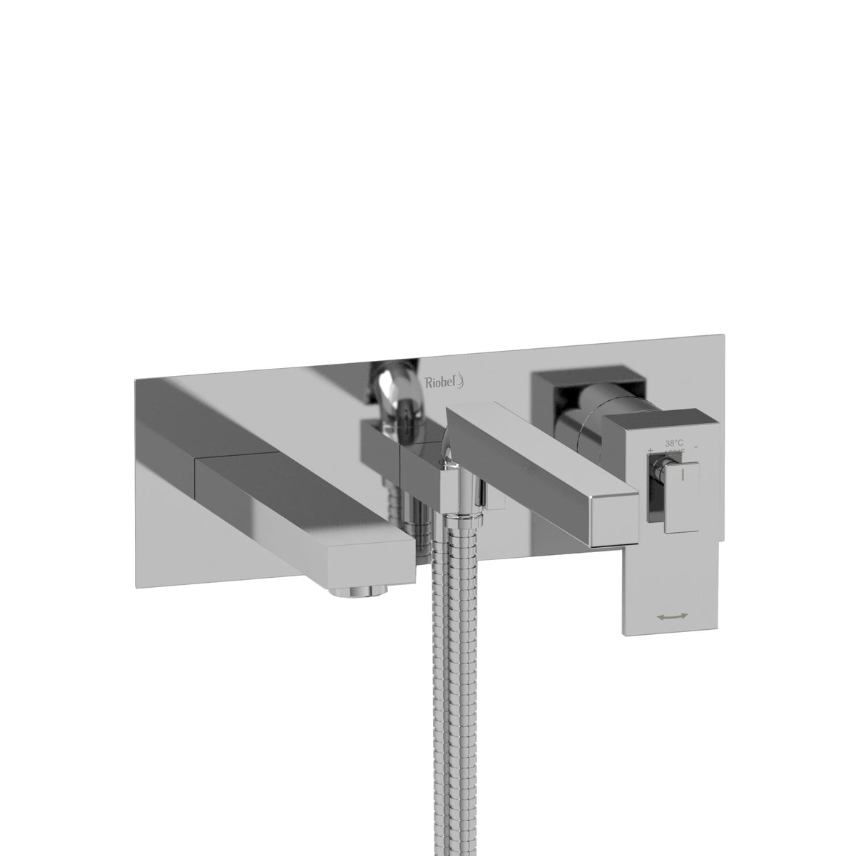 Riobel Pro Quadrik Wall Mount Thermostatic/Pressure Balance Tub Filler Trim TQA21 in Chrome