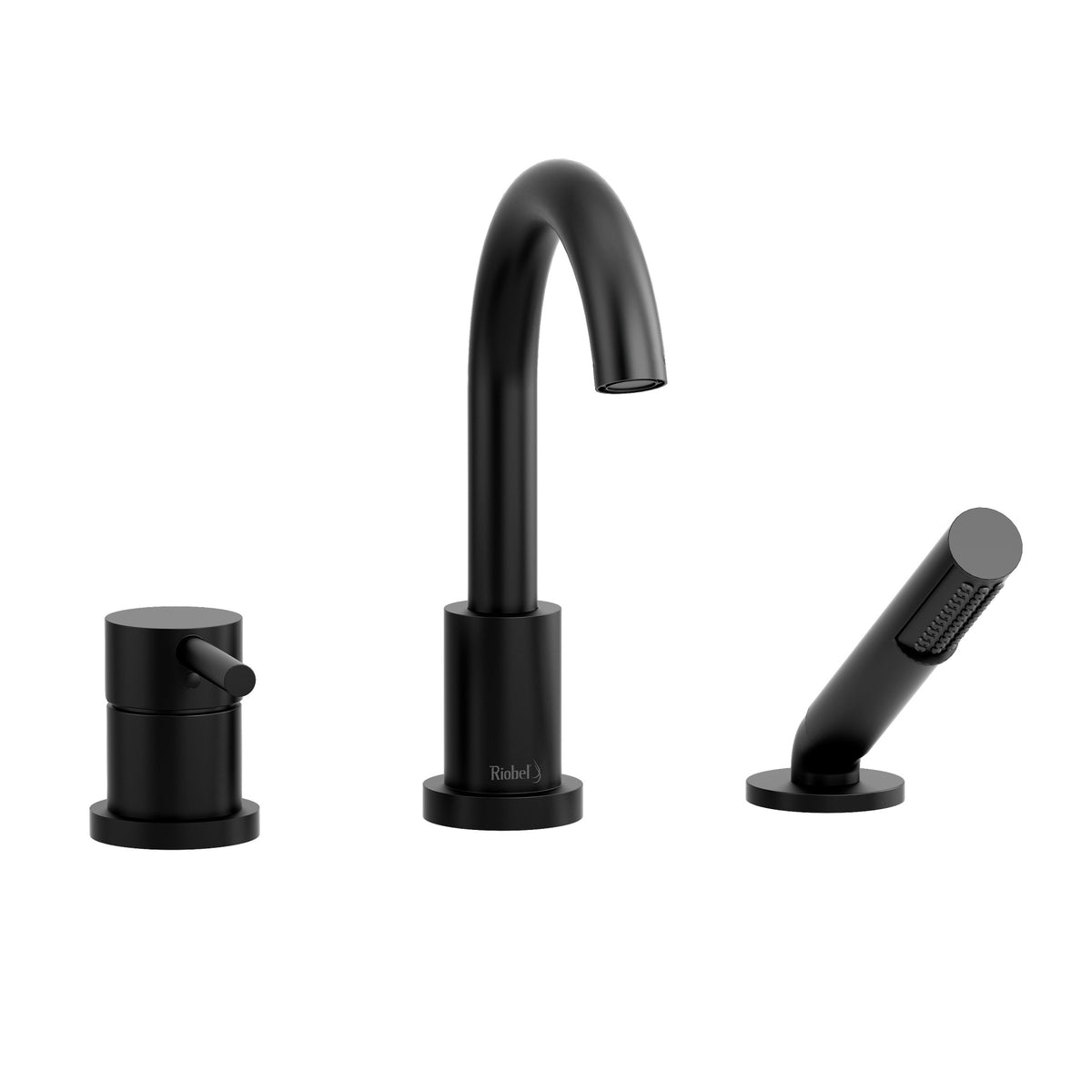 Riobel Pro Conik 3-Hole Deck Mount Tub Filler Trim TCO10 in Black