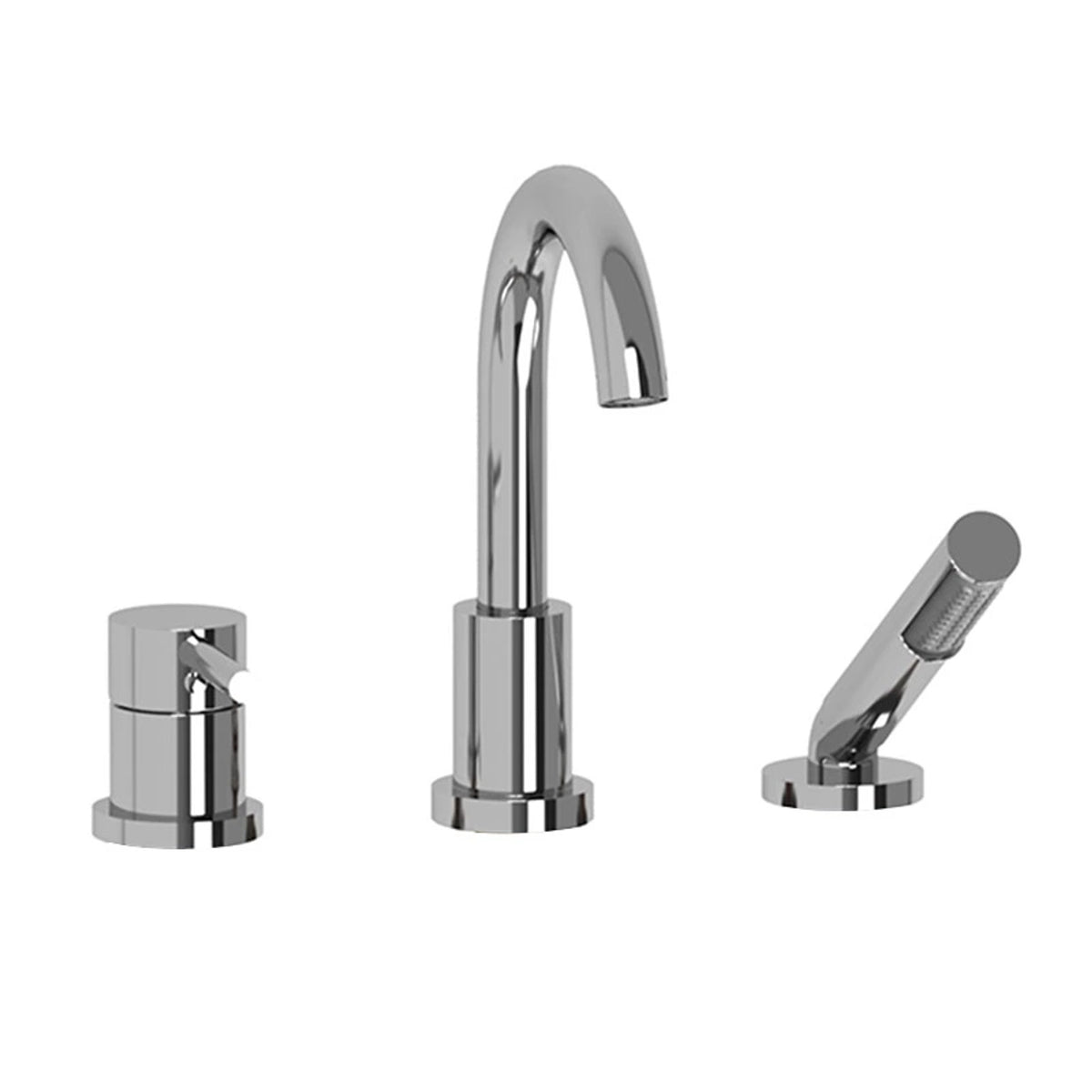 Riobel Pro Conik 3-Hole Deck Mount Tub Filler Trim TCO10 in Chrome