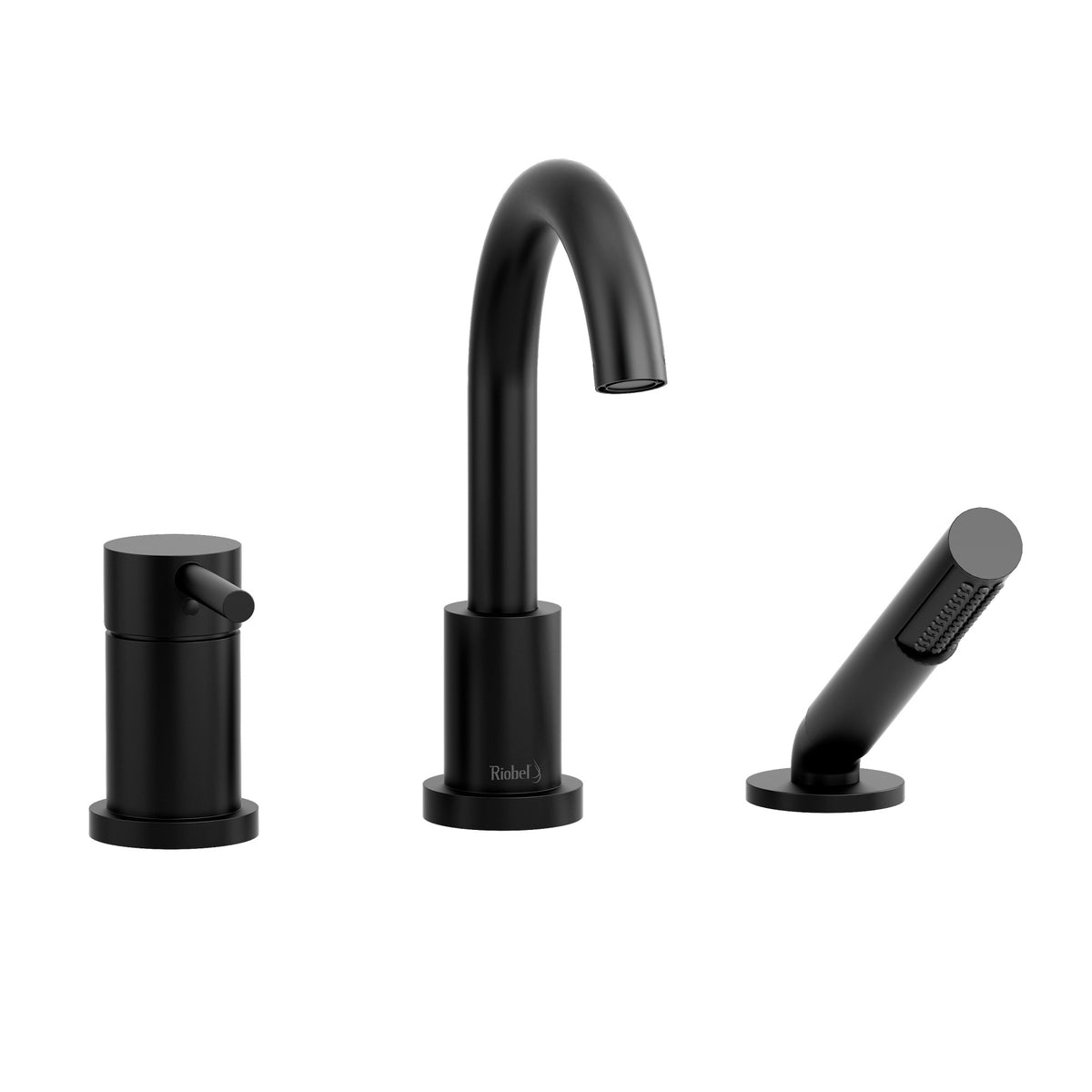 Riobel Pro Conik 3-Hole Pressure Balance Deck Mount Tub Filler Trim TCO16 in Black