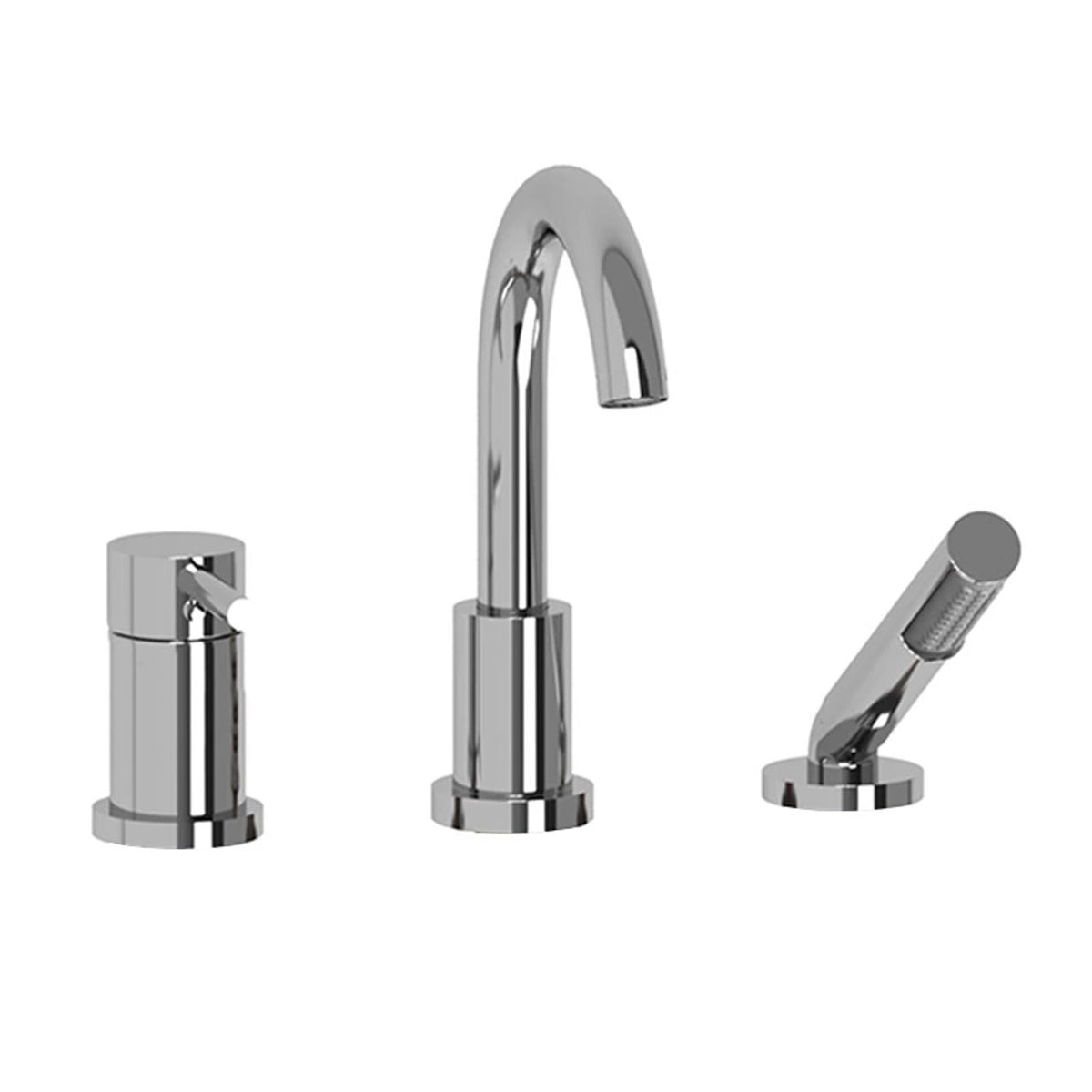 Riobel Pro Conik 3-Hole Pressure Balance Deck Mount Tub Filler Trim TCO16 in Chrome