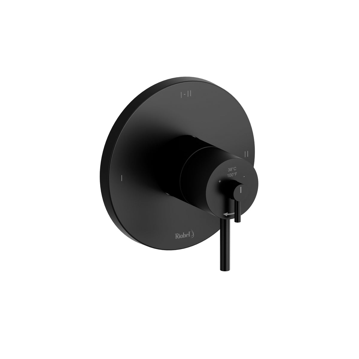 Riobel Pro Conik 1/2" Therm & Pressure Balance Trim With 3 Functions TCO93 in Black