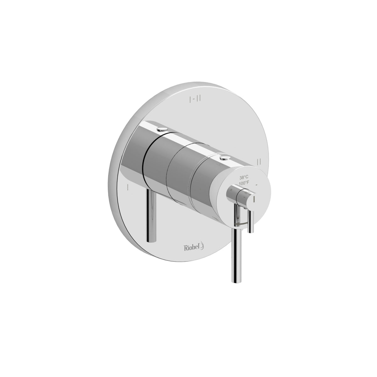 Riobel Pro Conik 1/2" Therm & Pressure Balance Trim With 3 Functions TCO93 in Chrome