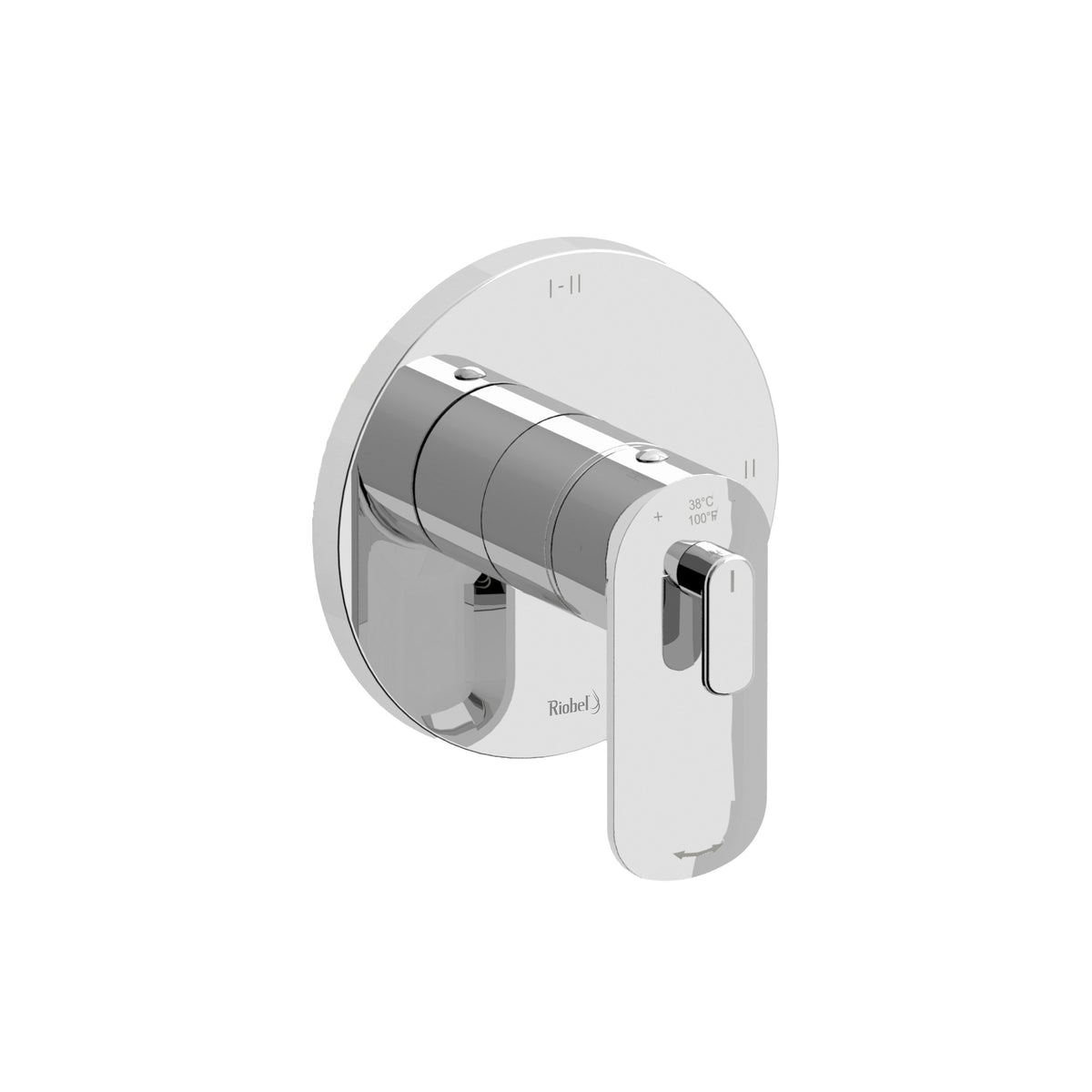 Riobel Pro Ever 1/2" Therm & Pressure Balance Trim With 3 Functions TEV93 in Chrome