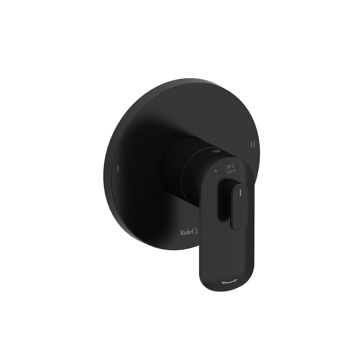 Riobel Pro Ever 1/2" Therm & Pressure Balance Trim With 2 Functions TEV94 in Black