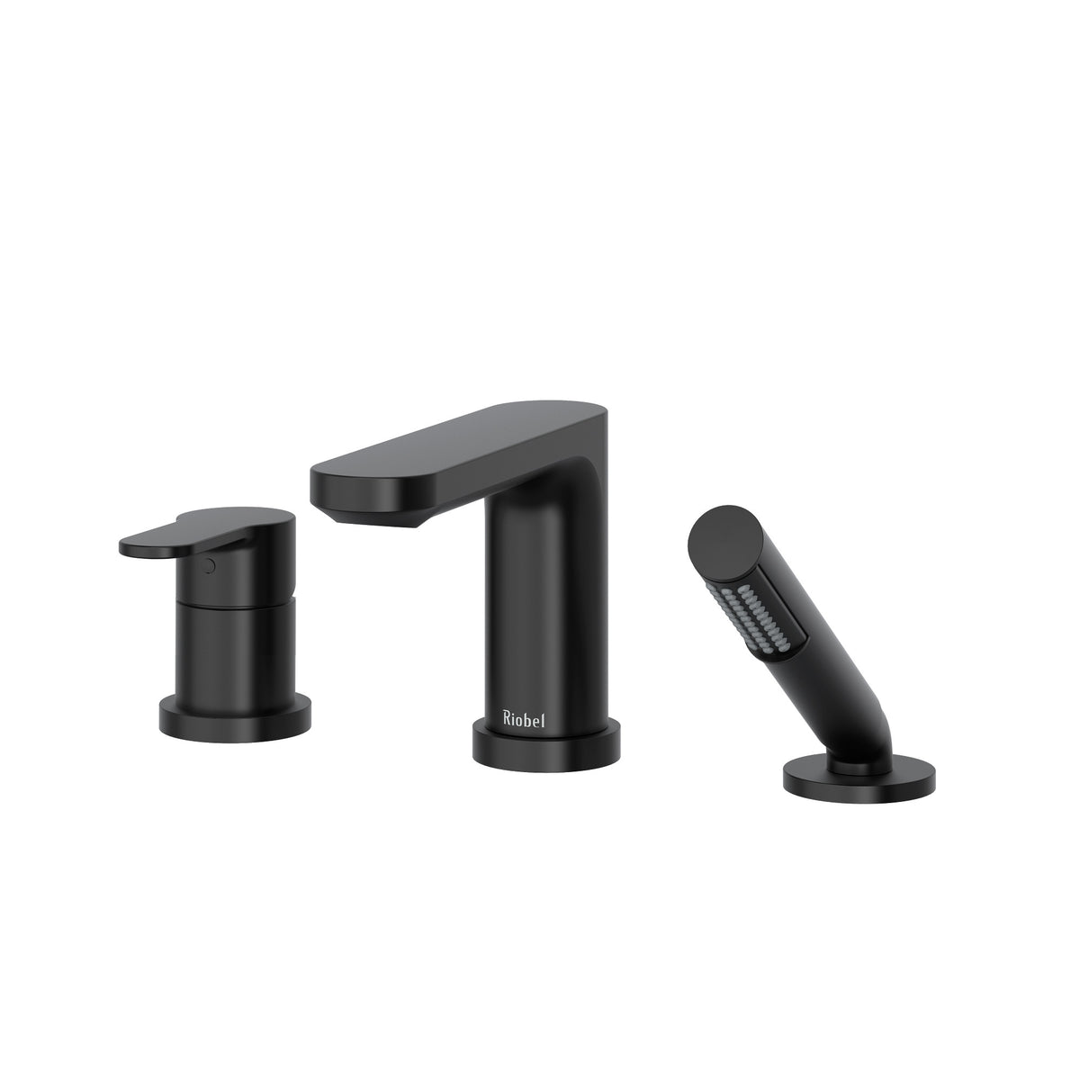 Riobel Pro Interval 3-Hole Deck Mount Tub Filler Trim TIN10 in Black