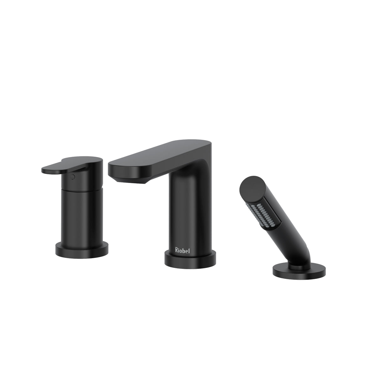 Riobel Pro Interval 3-Hole Pressure Balance Deck Mount Tub Filler Trim TIN16 in Black