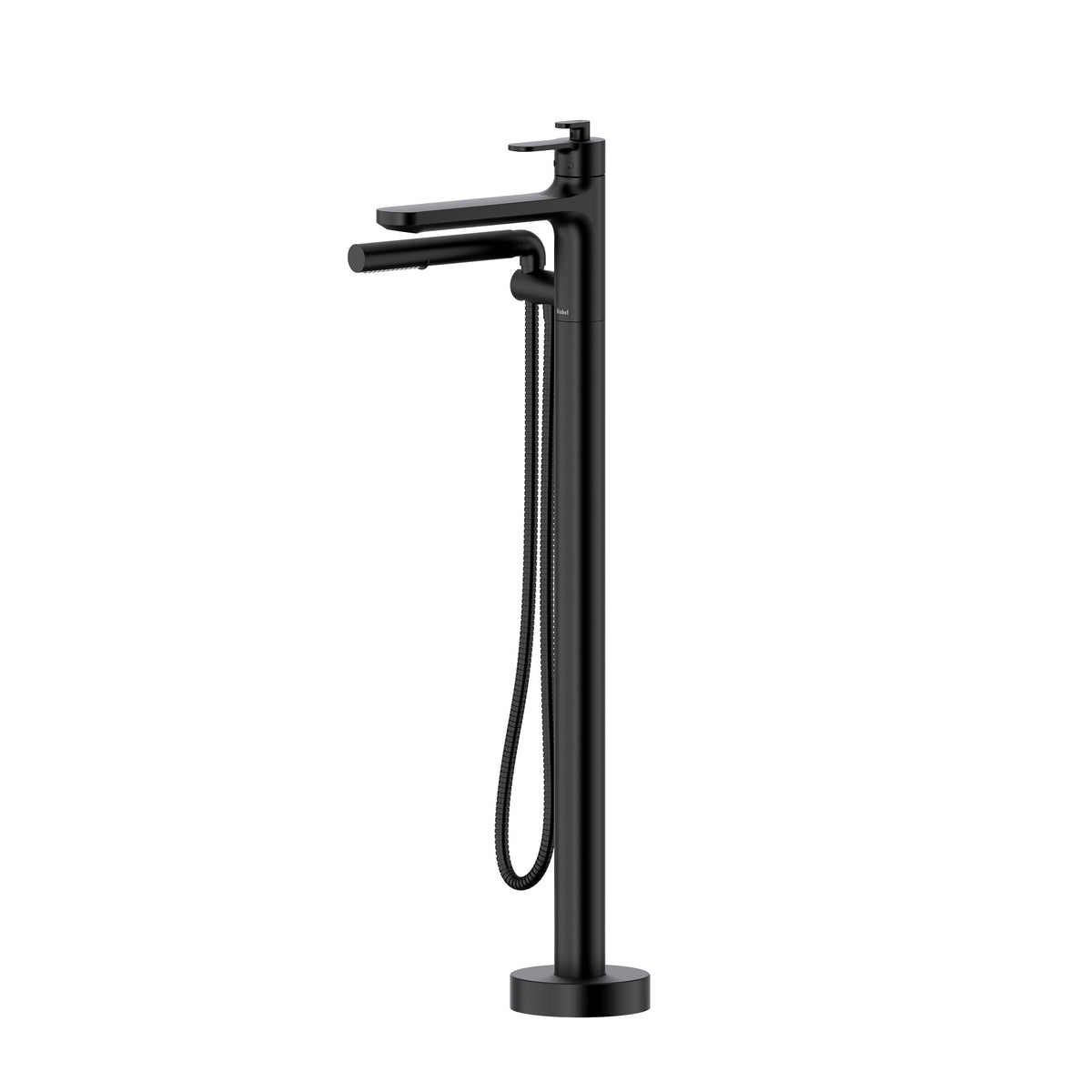 Riobel Pro Interval Single Hole Floor Mount Tub Filler Trim TIN39 in Black