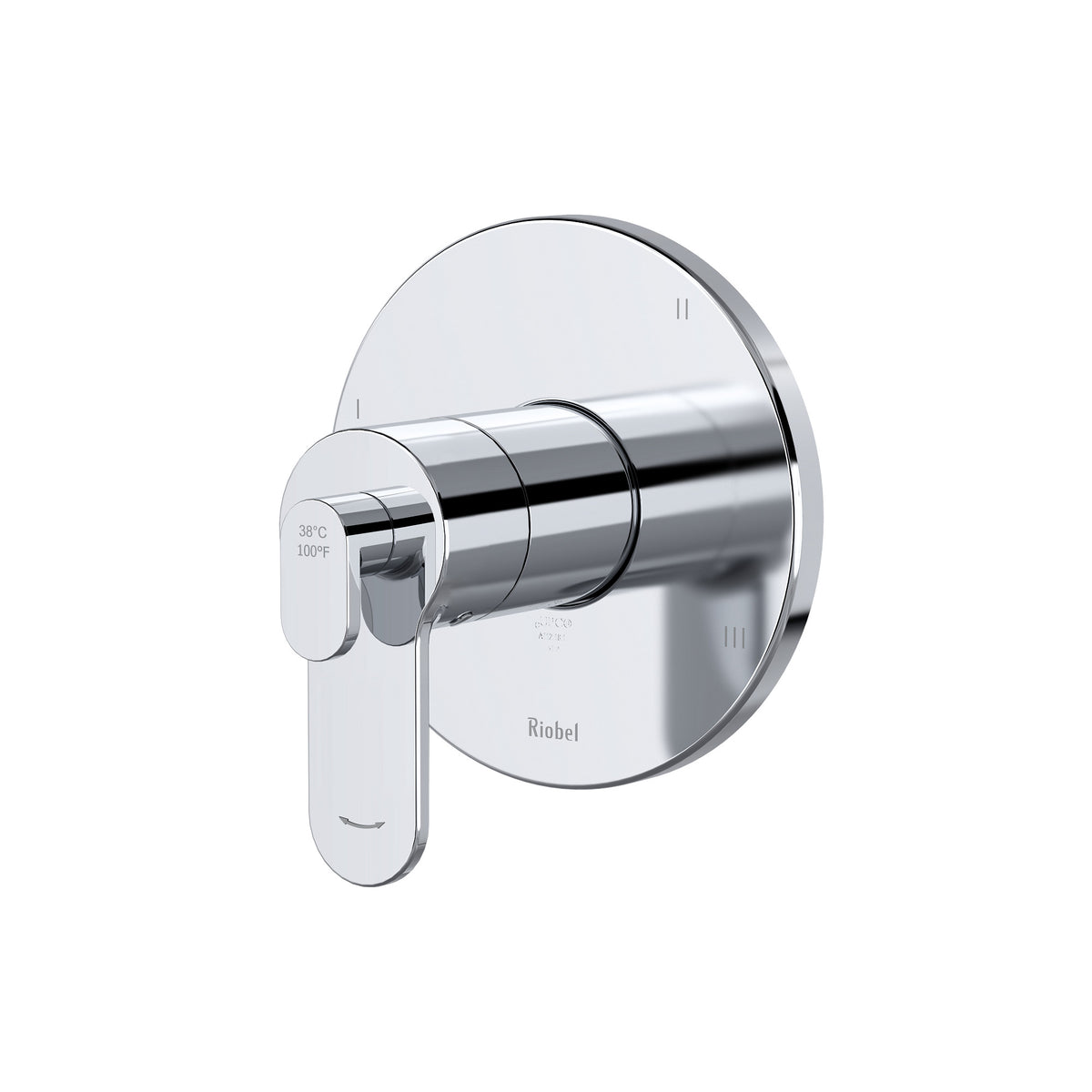 Riobel Pro Interval 1/2" Therm & Pressure Balance Trim With 5 Functions TIN95 in Chrome