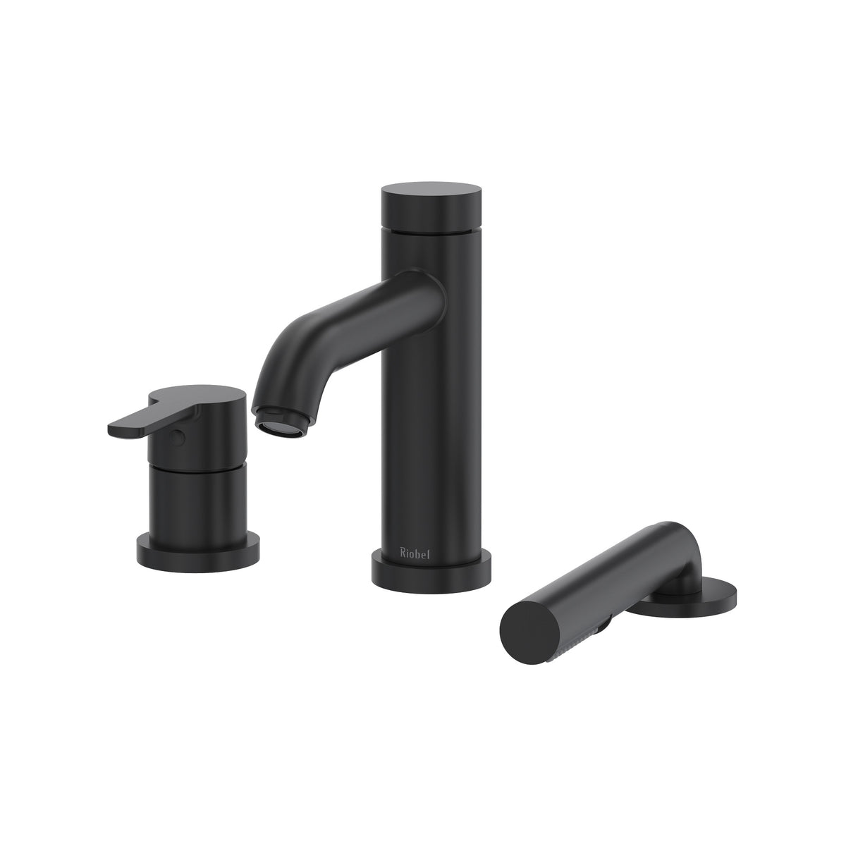 Riobel Pro Jazz 3-Hole Deck Mount Tub Filler Trim TJZ10 in Black