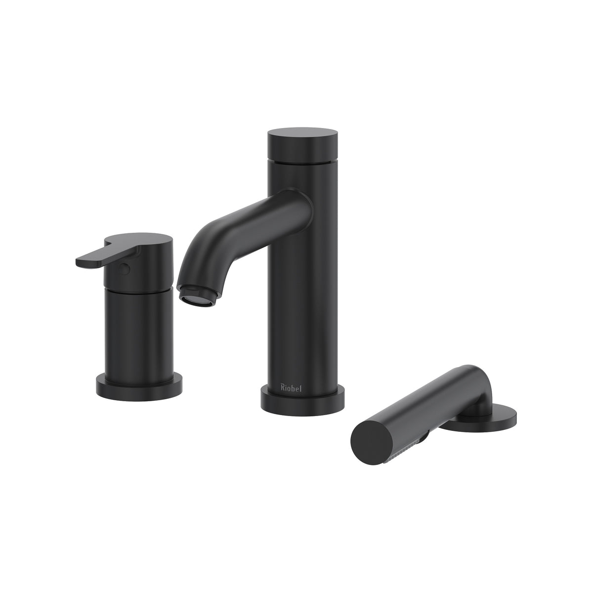 Riobel Pro Jazz 3-Hole Pressure Balance Deck Mount Tub Filler Trim TJZ16 in Black