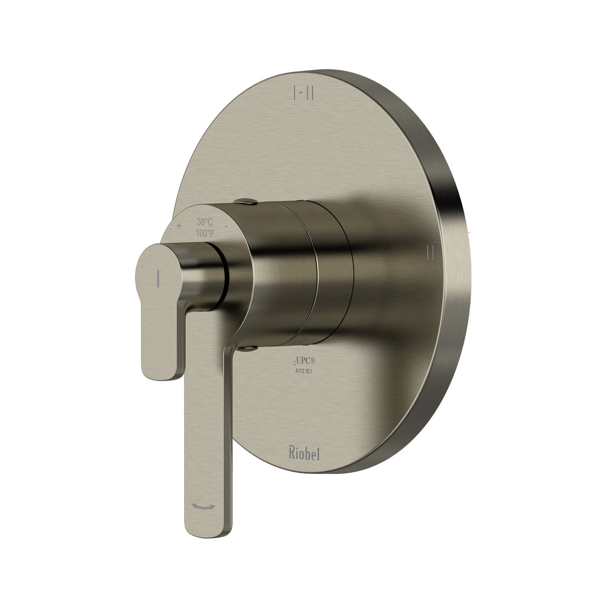 Riobel Pro Jazz 1/2" Therm & Pressure Balance Trim With 5 Functions TJZ95 in Brushed Nickel