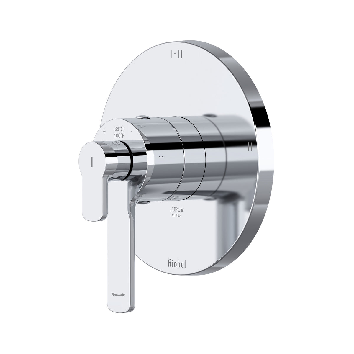 Riobel Pro Jazz 1/2" Therm & Pressure Balance Trim With 5 Functions TJZ95 in Chrome