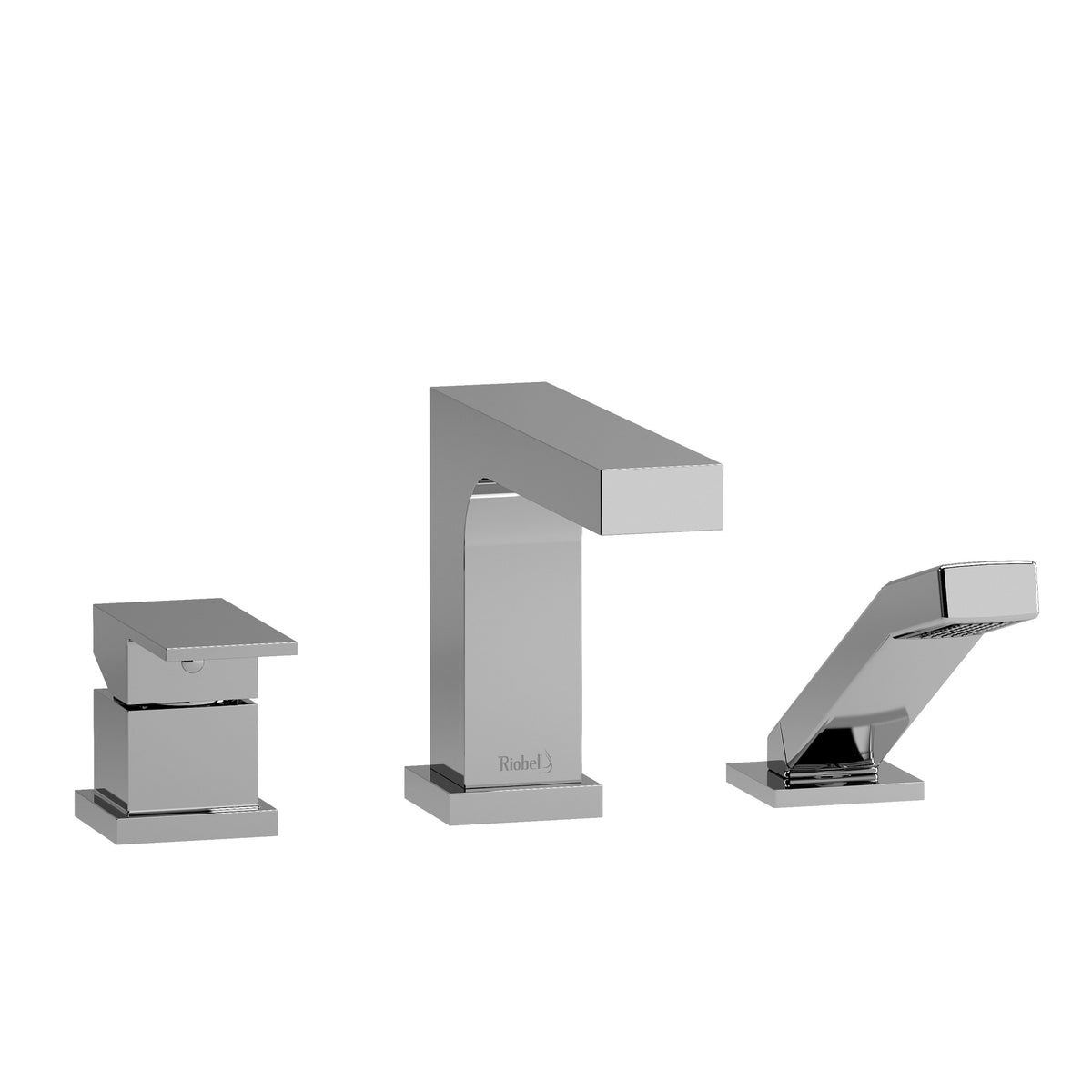 Riobel Pro Quadrik 3-Hole Deck Mount Tub Filler Trim TQA10 in Chrome