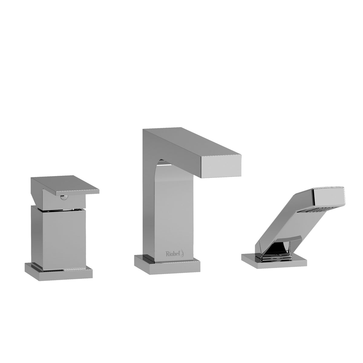 Riobel Pro Quadrik 3-Hole Pressure Balance Deck Mount Tub Filler Trim TQA16 in Chrome