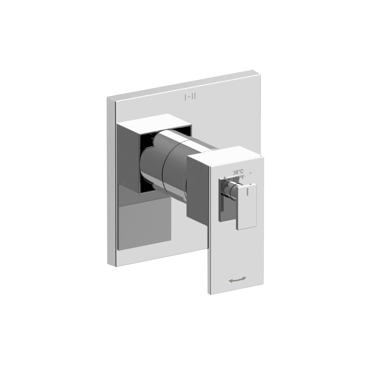Riobel Pro Quadrik 1/2" Therm & Pressure Balance Trim With 3 Functions TQA93 in Chrome