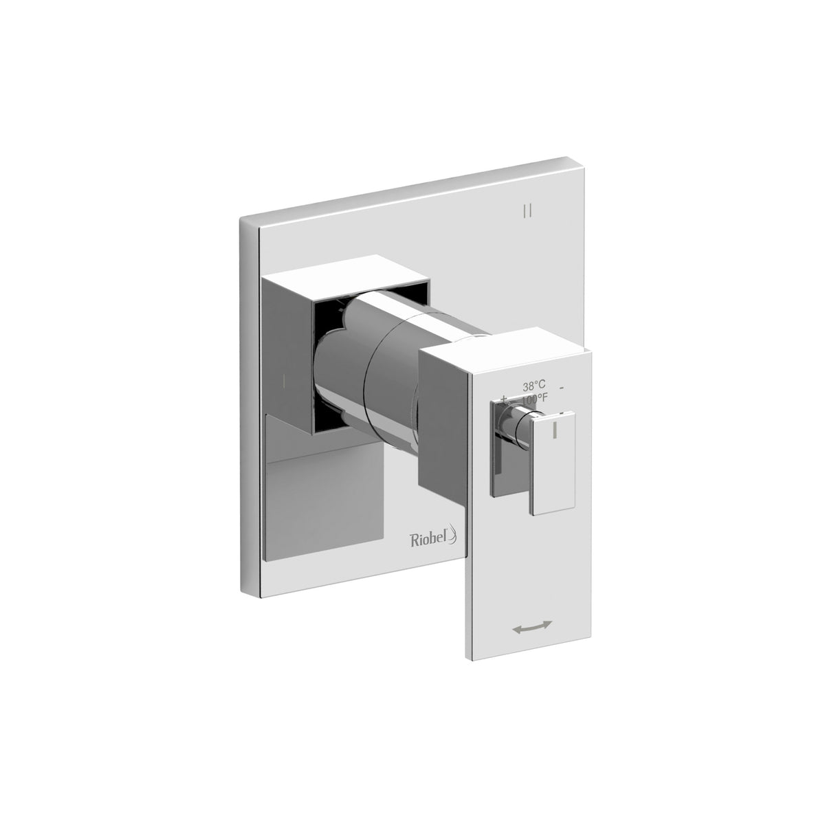 Riobel Pro Quadrik 1/2" Therm & Pressure Balance Trim With 5 Functions TQA95 in Chrome