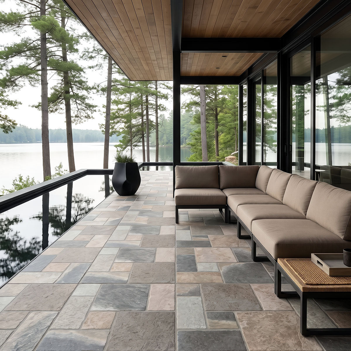 MSI Marlu River Drift 18 x 18 Matte Porcelain tile (NWGMARRIVDRI1818) – MSI room scene