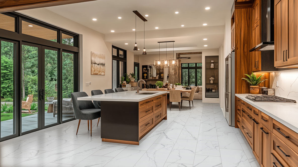 MSI Roman Statuario 12 x 24 Matte Porcelain tile (NWGROMSTA1224) – MSI room scene (kitchen)