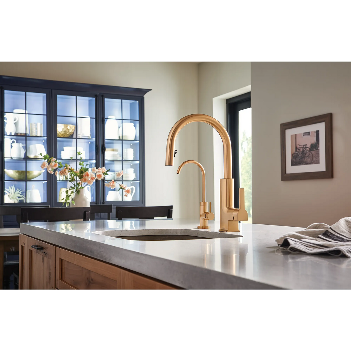 Moen Sip Modern Single-Handle High-Arc Beverage Faucet S5530 in Brushed Gold (S5530BG) - view 2