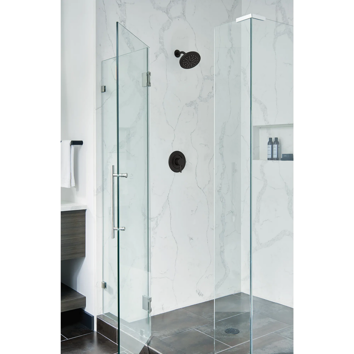 Moen One-Function 6-3/4" Diameter Spray Head Rainshower S176EP15 in Matte Black (S176EP15BL) - view 2