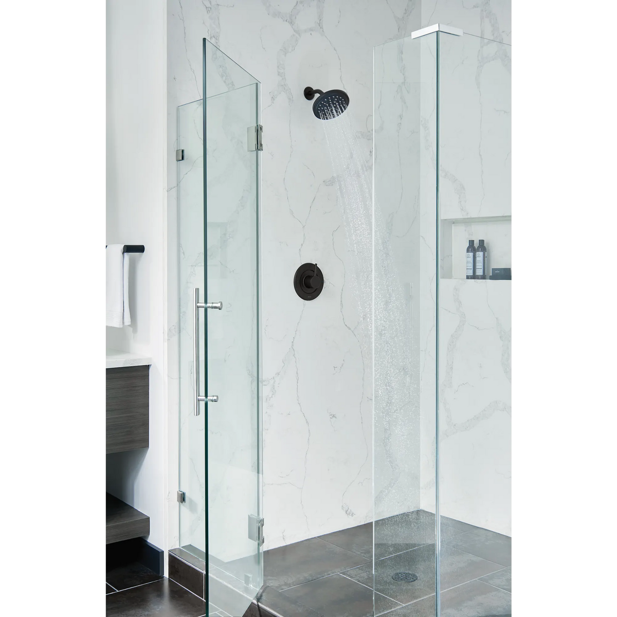 Moen One-Function 6 3/4" Diameter Spray Head Eco-Performance Rainshower S176EP in Matte Black (S176EPBL) - view 3