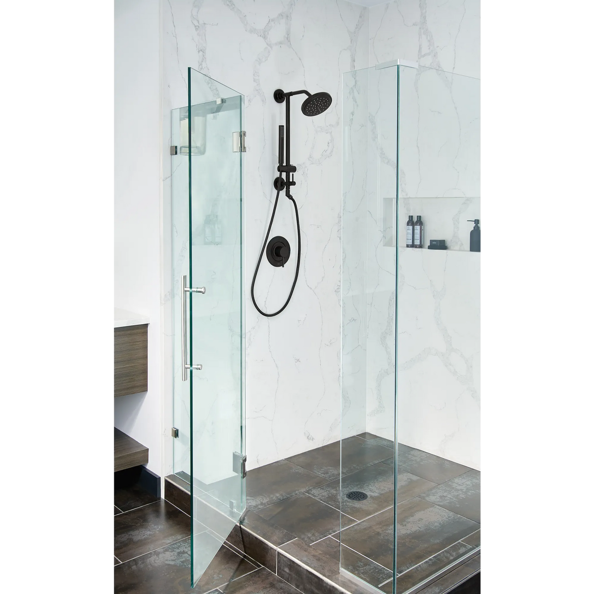 Moen Annex Shower Rail System TS3661NH in Matte Black (TS3661NHBL) - view 3