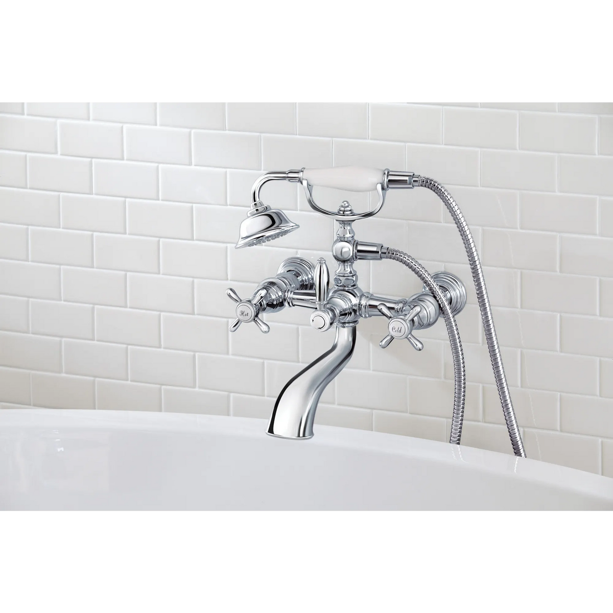 Moen Weymouth Two-Handle Tub Filler With Hand Shower S22105 in Chrome (S22105) - view 2