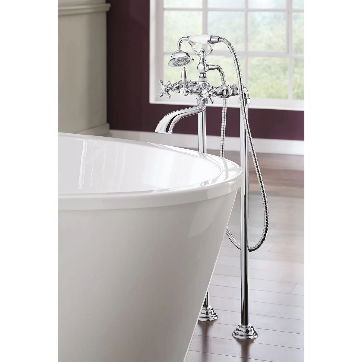 Moen Weymouth Two-Handle Tub Filler With Hand Shower S22105 in Chrome (S22105) - view 4