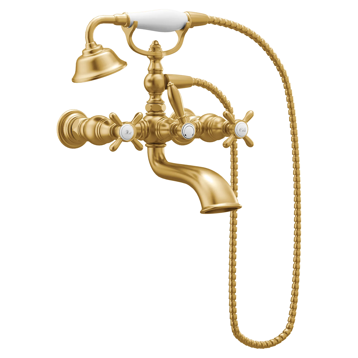 Moen Weymouth Two-Handle Tub Filler With Hand Shower S22105 in Brushed Gold (S22105BG) - view 2