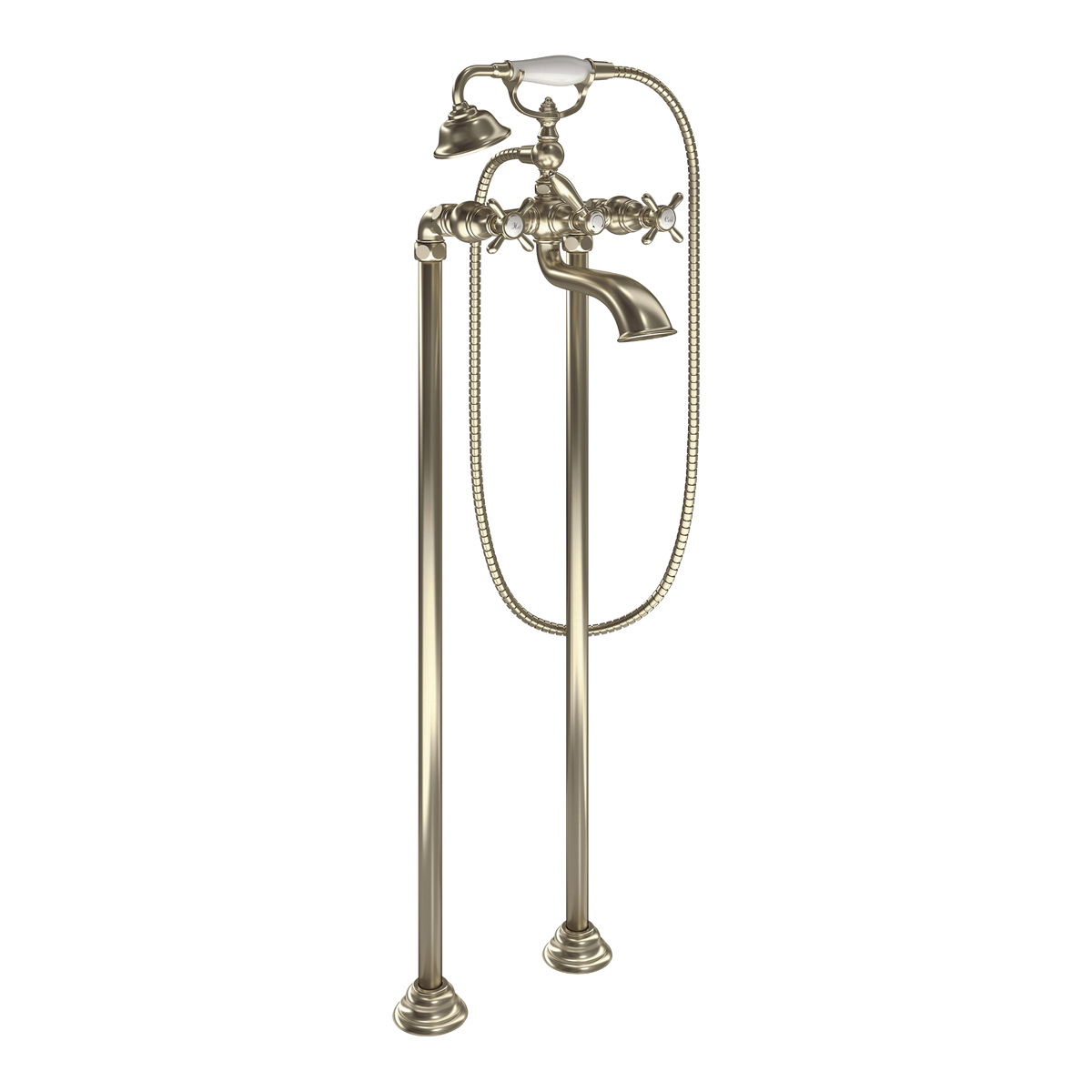 Moen Weymouth Two-Handle Tub Filler With Hand Shower S22105 in Brushed Nickel (S22105BN)