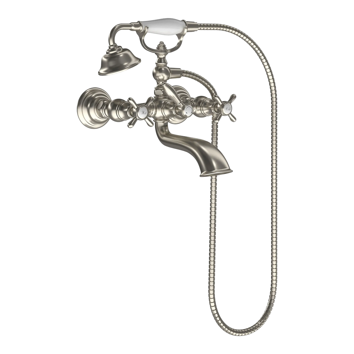 Moen Weymouth Two-Handle Tub Filler With Hand Shower S22105 in Brushed Nickel (S22105BN) - view 2