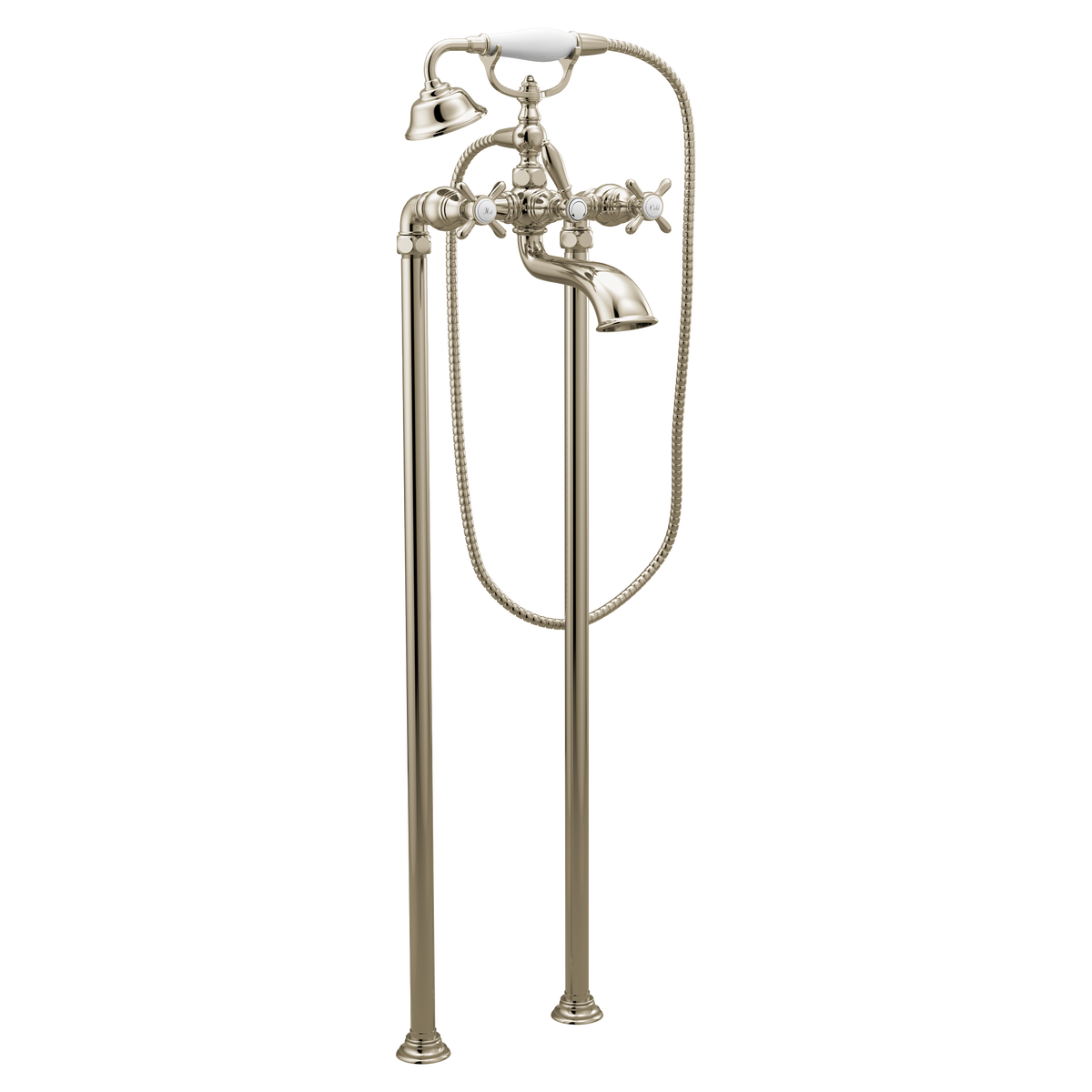 Moen Weymouth Two-Handle Tub Filler With Hand Shower S22105 in Polished Nickel (S22105NL)