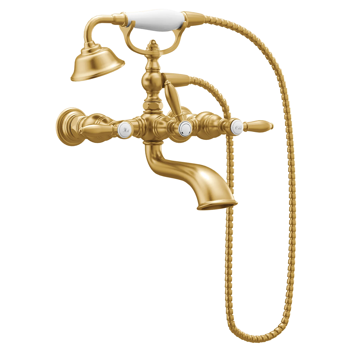 Moen Weymouth Two-Handle Tub Filler With Hand Shower S22110 in Brushed Gold (S22110BG) - view 2
