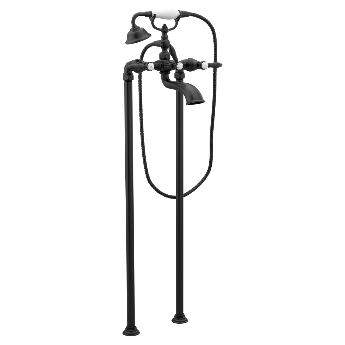 Moen Weymouth Two-Handle Tub Filler With Hand Shower S22110 in Matte Black (S22110BL)