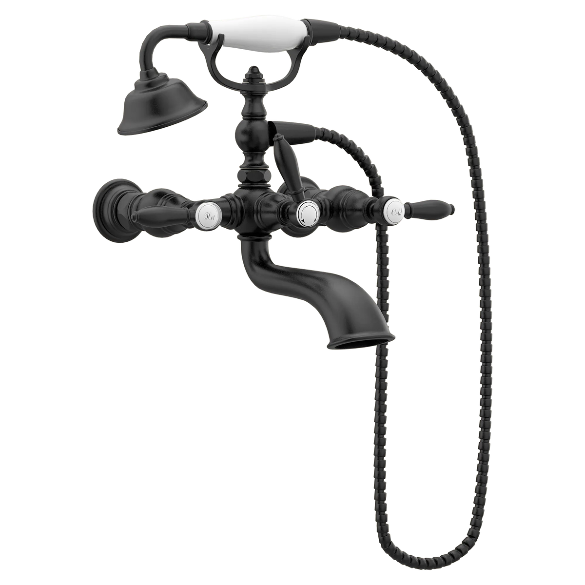 Moen Weymouth Two-Handle Tub Filler With Hand Shower S22110 in Matte Black (S22110BL) - view 2