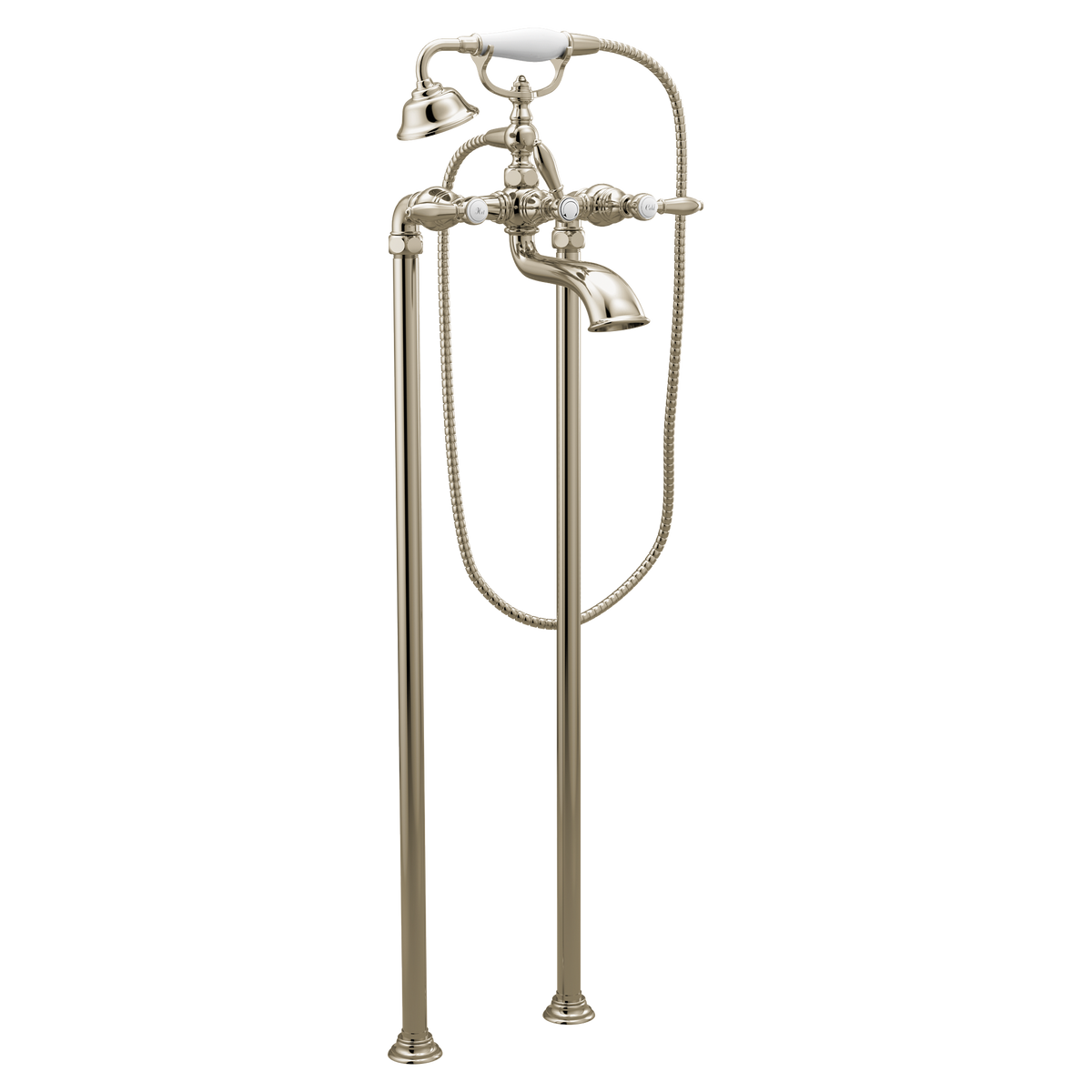 Moen Weymouth Two-Handle Tub Filler With Hand Shower S22110 in Polished Nickel (S22110NL)