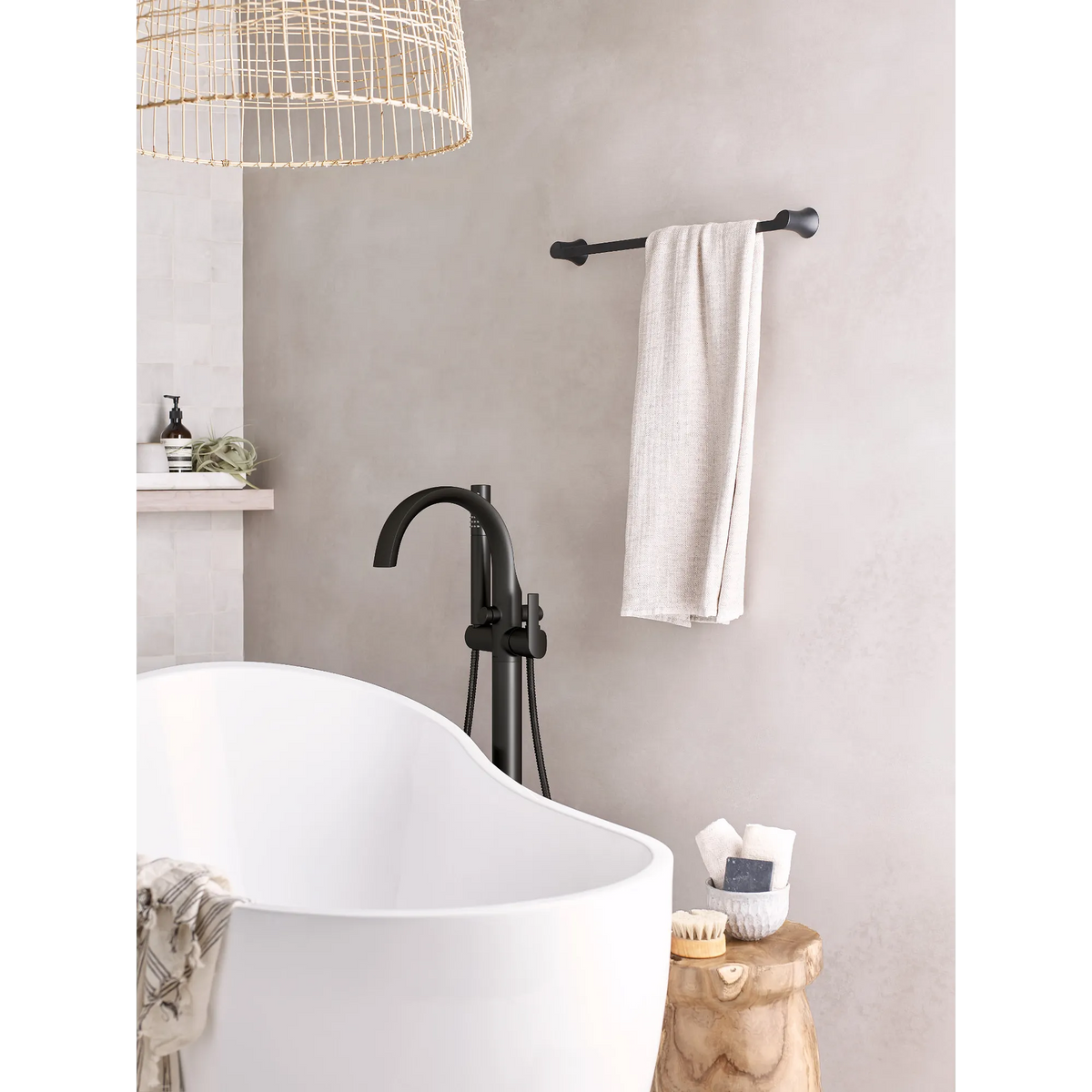 Moen Doux Single-Handle Tub Filler With Hand Shower S3105 in Matte Black (S3105BL) - view 2