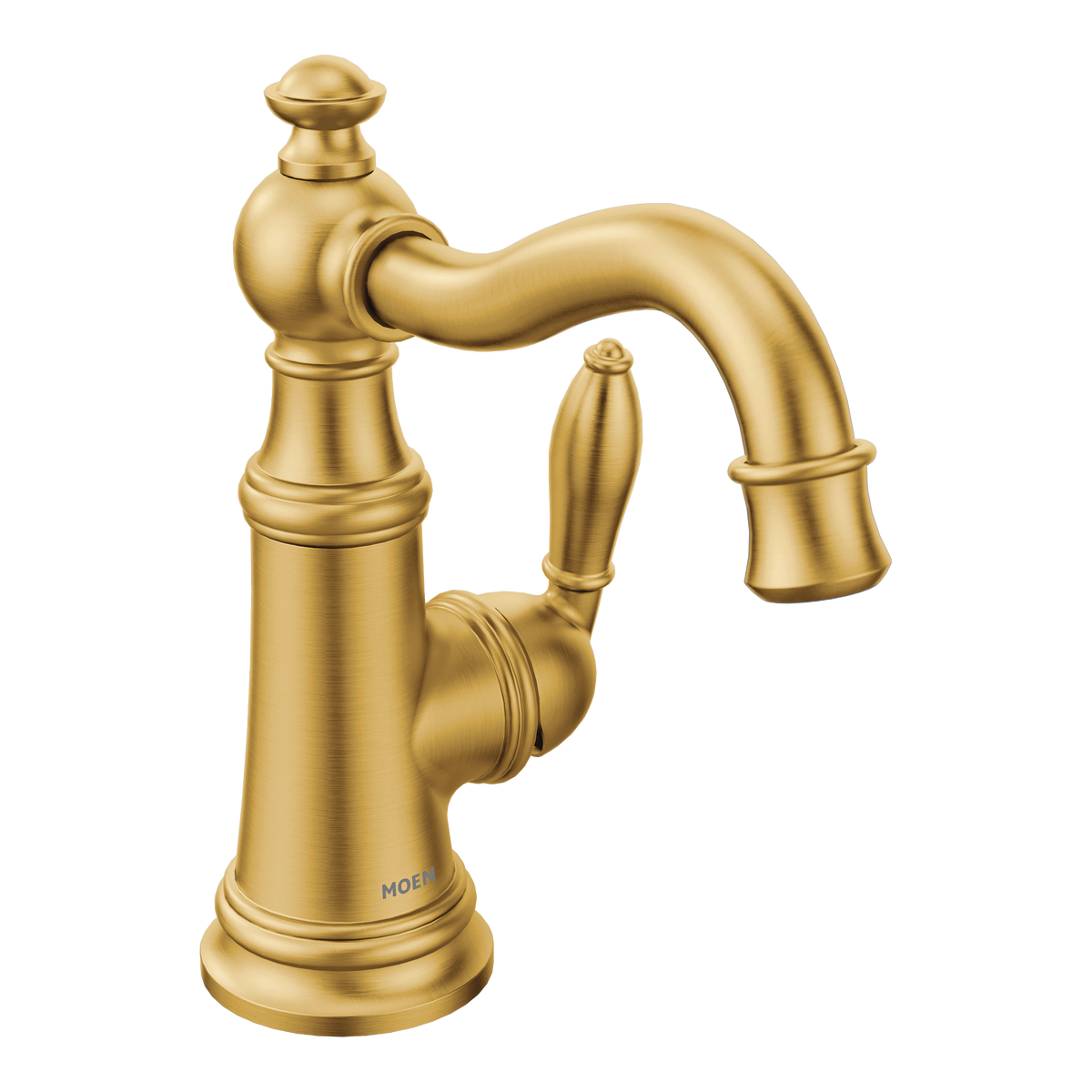 Moen Weymouth Single-Handle High-Arc Bathroom Faucet S42107 in Brushed Gold (S42107BG)