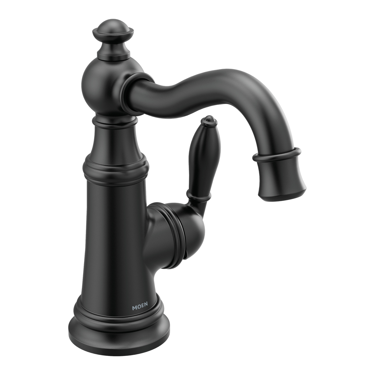 Moen Weymouth Single-Handle High-Arc Bathroom Faucet S42107 in Matte Black (S42107BL)