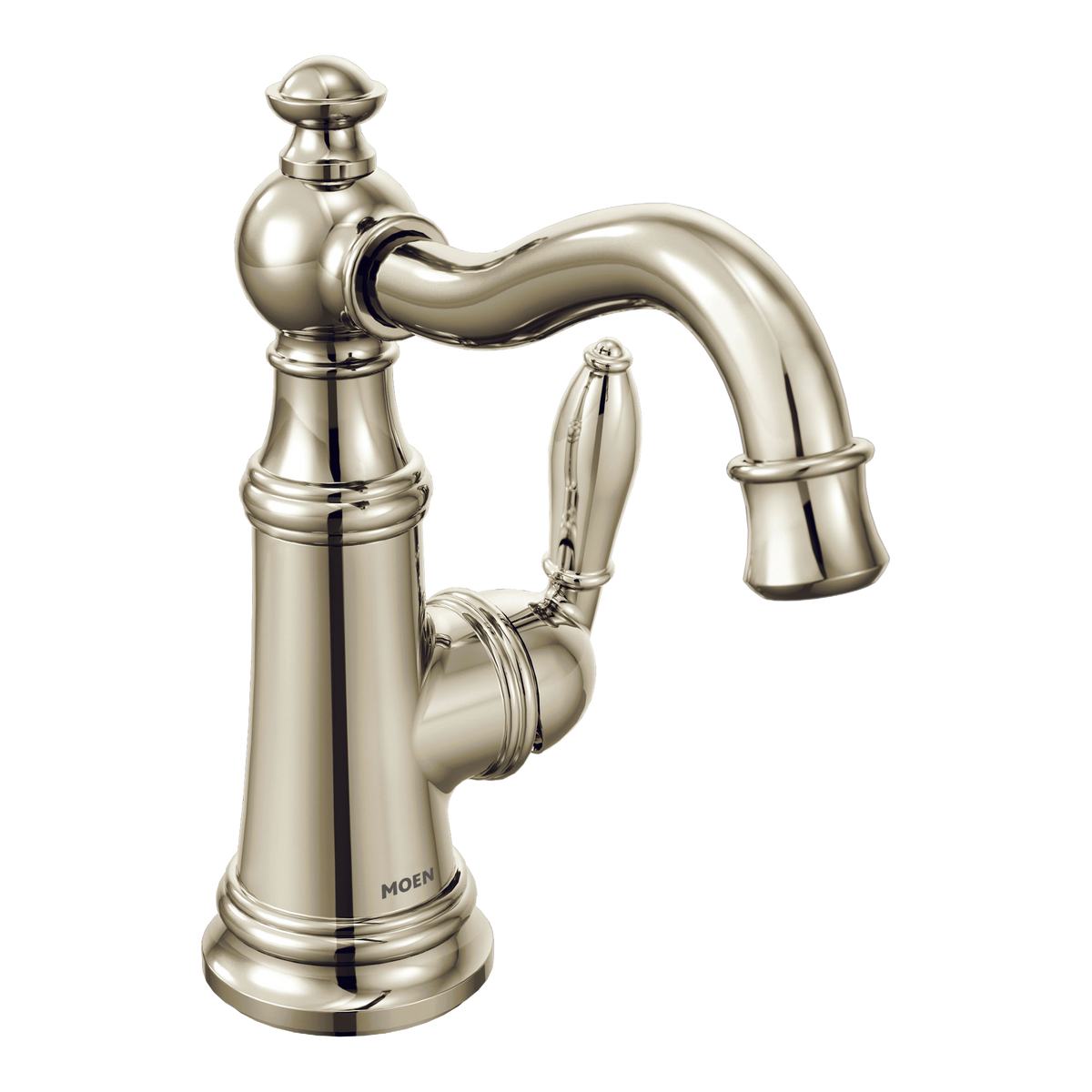 Moen Weymouth Single-Handle High-Arc Bathroom Faucet S42107 in Polished Nickel (S42107NL)