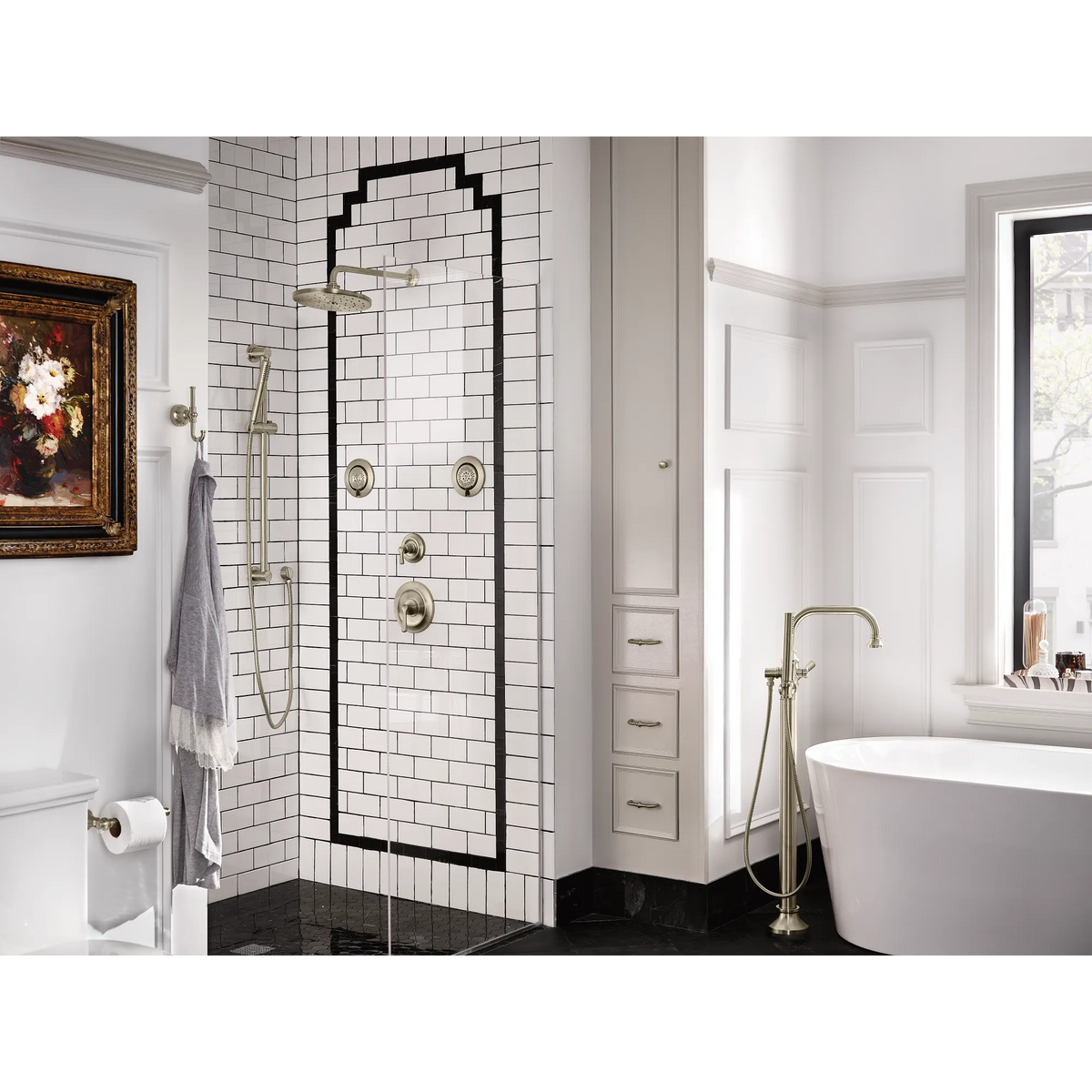 Moen Colinet Single-Handle Tub Filler With Hand Shower S44507 in Brushed Nickel (S44507BN) - view 3