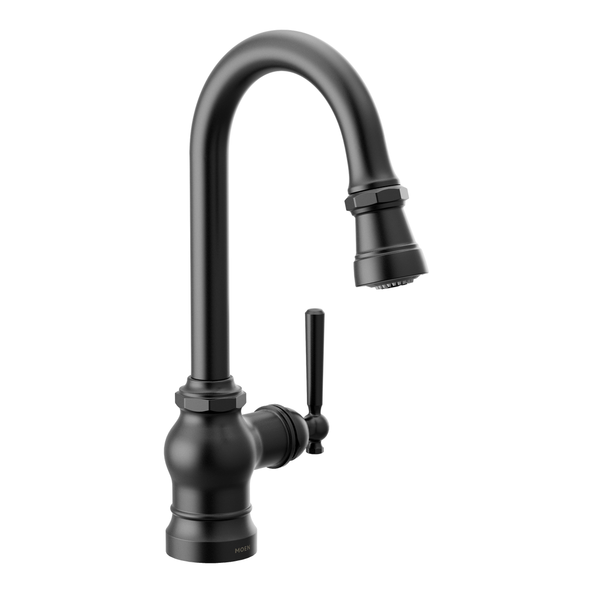 Moen Paterson Single-Handle High-Arc Pulldown Single Mount Bar Faucet S52003 in Matte Black (S52003BL)