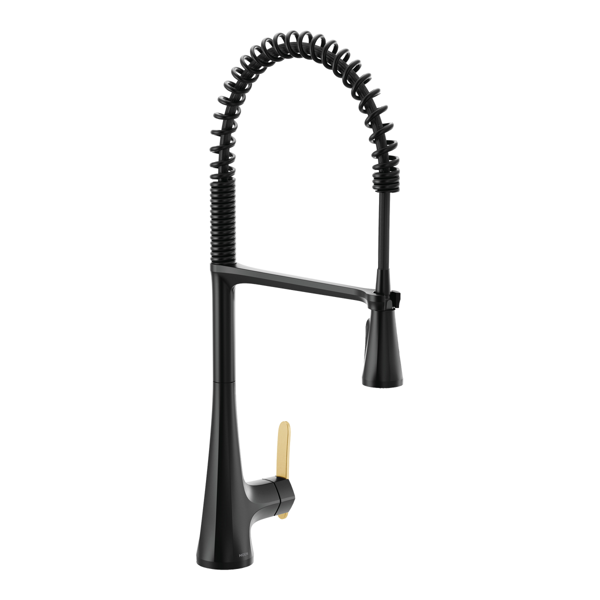Moen Sinema Single-Handle High-Arc Pre-Rinse Spring Pulldown Kitchen Faucet S5235 in Matte Black (S5235BL)