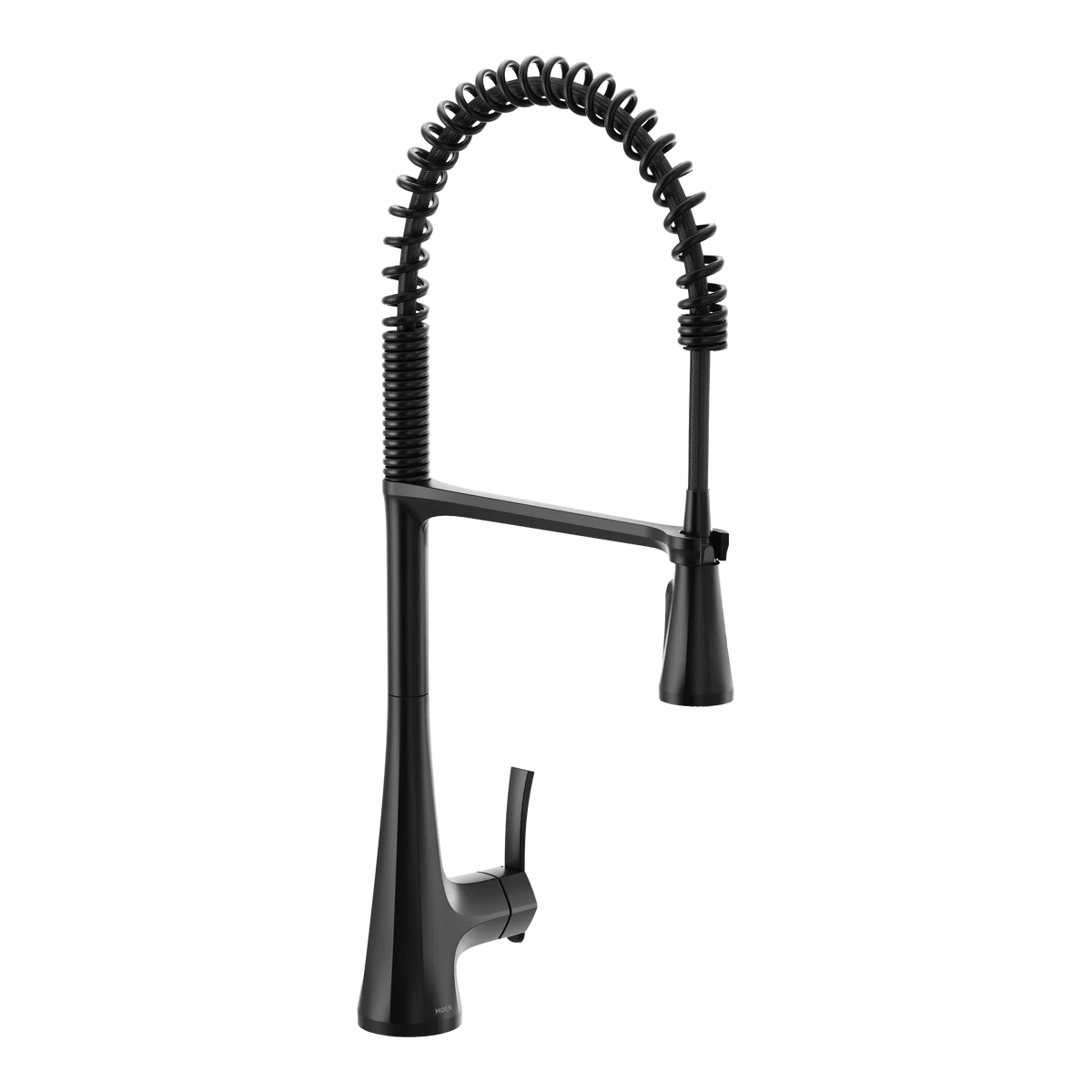 Moen Sinema Single-Handle High-Arc Pre-Rinse Spring Pulldown Kitchen Faucet S5235 in Matte Black (S5235BL) - view 2