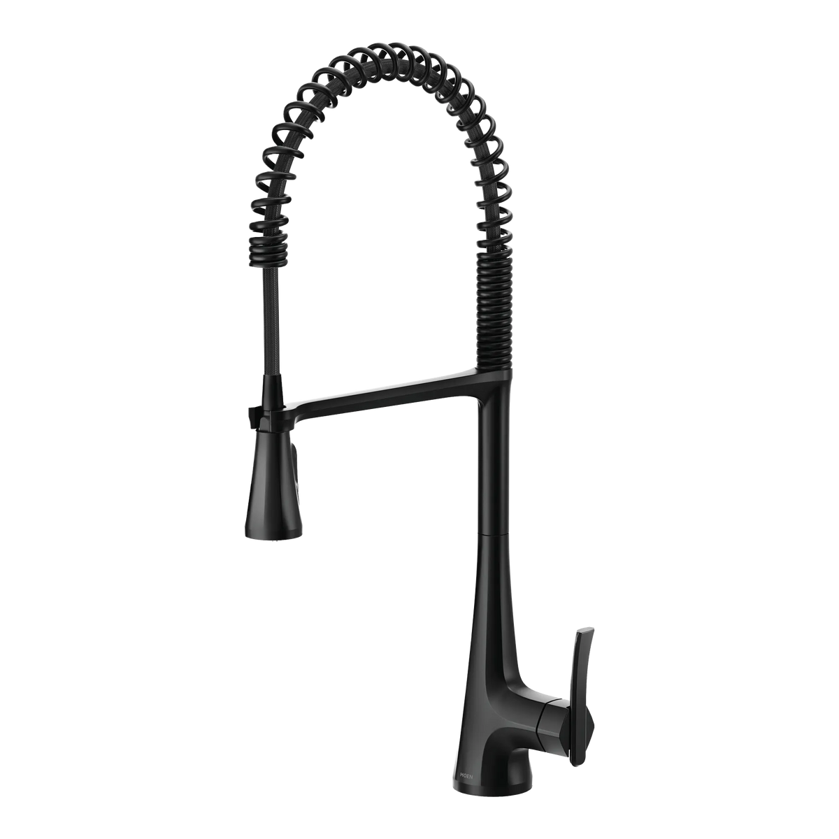 Moen Sinema Single-Handle High-Arc Pre-Rinse Spring Pulldown Kitchen Faucet S5235 in Matte Black (S5235BL) - view 3