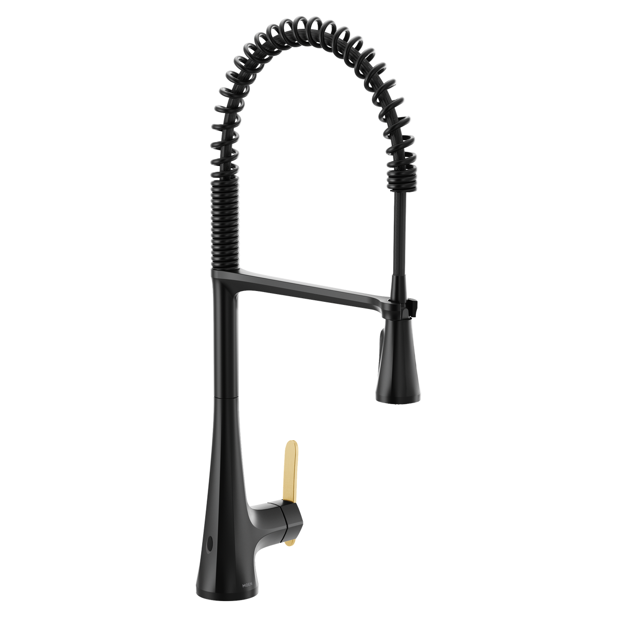 Moen Sinema MotionSense Wave Single-Sensor Single-Handle High-Arc Pre-Rinse Spring Pulldown Kitchen Faucet S5235EW in Matte Black (S5235EWBL)