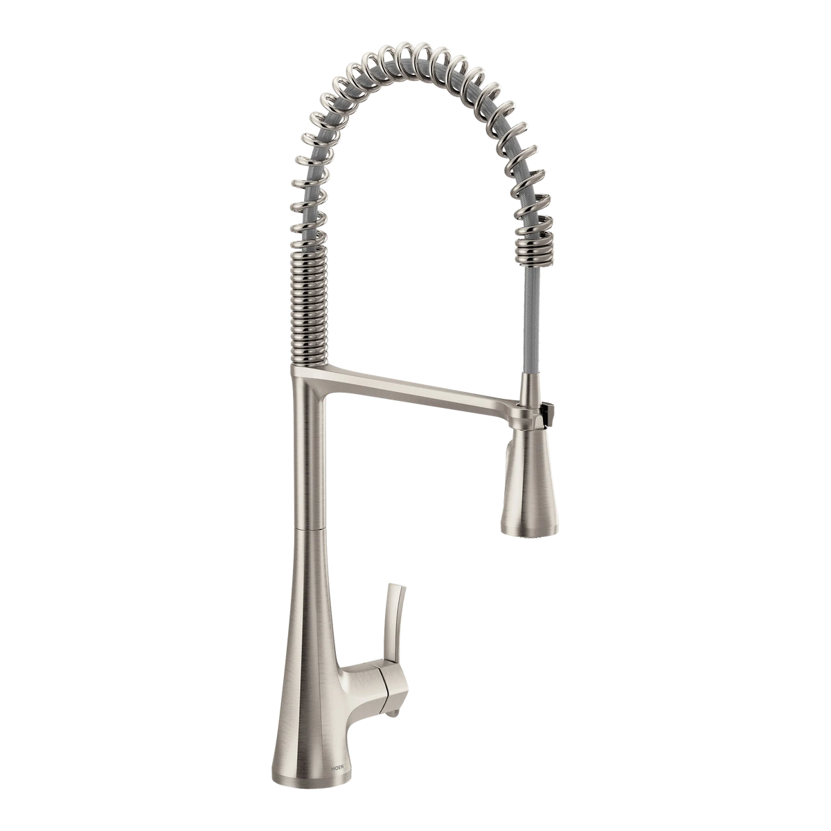Moen Sinema Single-Handle High-Arc Pre-Rinse Spring Pulldown Kitchen Faucet S5235 in Spot Resist Stainless (S5235SRS) - view 6