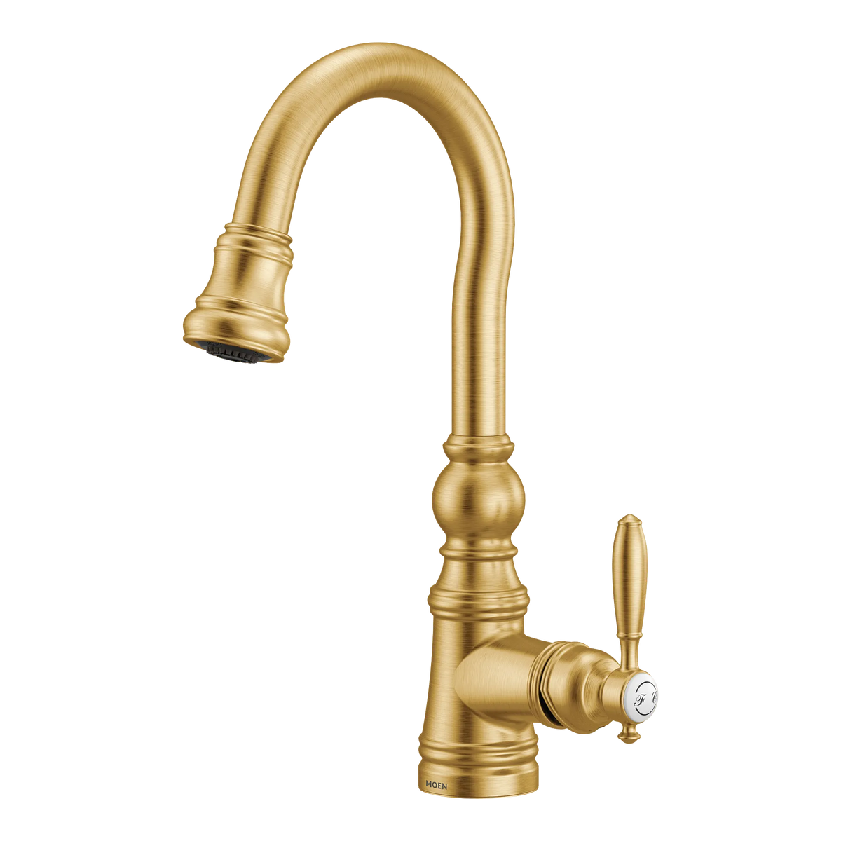 Moen Weymouth Single-Handle High-Arc Pulldown Bar Faucet S53004 in Brushed Gold (S53004BG) - view 4
