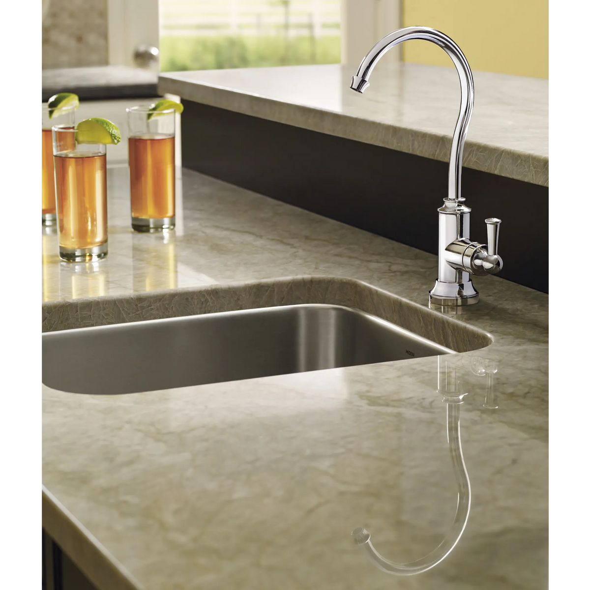 Moen Sip Traditional Single-Handle High-Arc Beverage Faucet S5510 in Chrome (S5510) - view 2